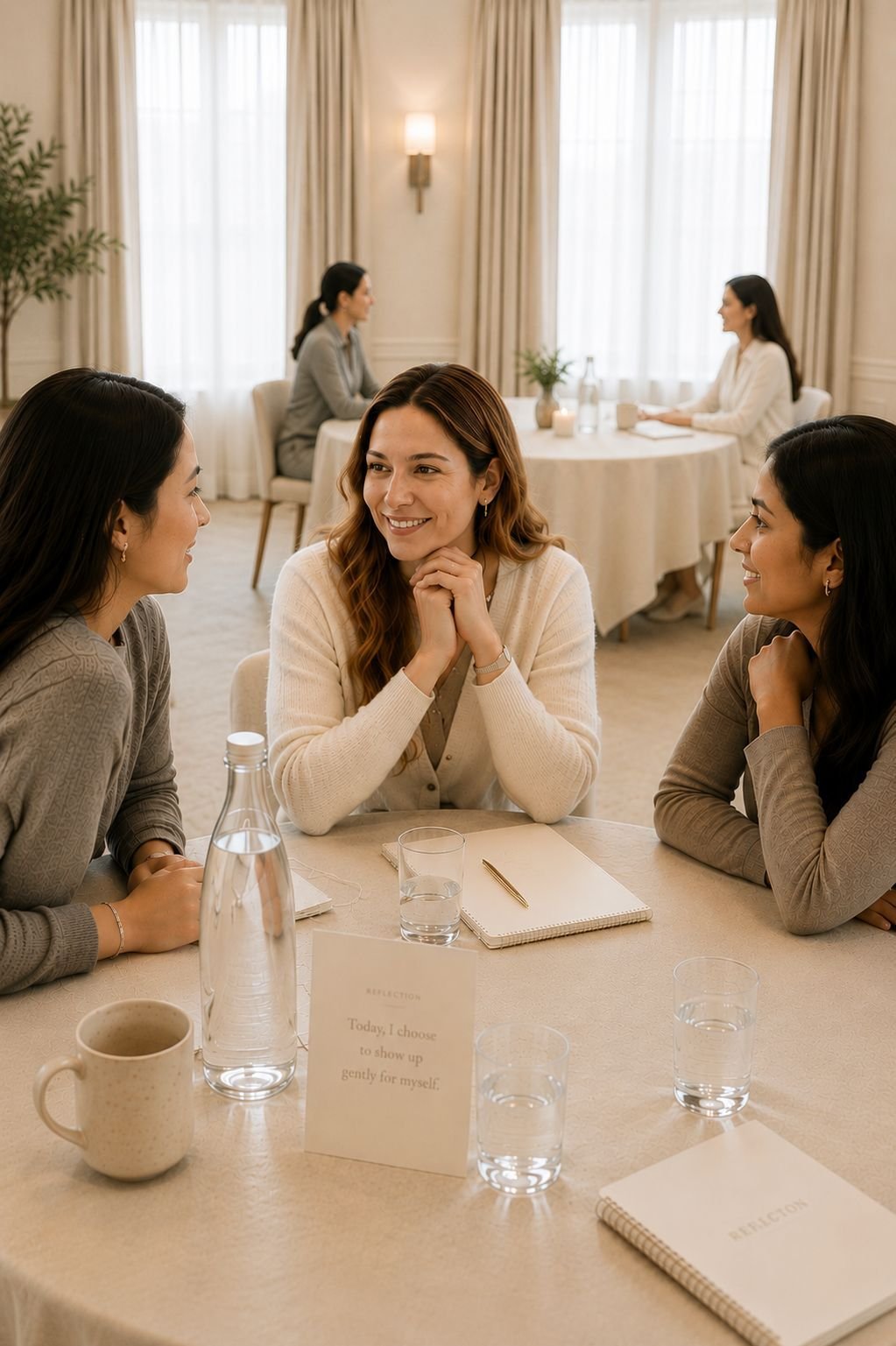 Women connecting around a table
